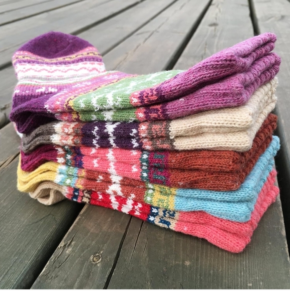 YZKKE 5Pack Womens Vintage Winter socks - Picture 4 of 4